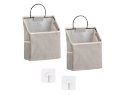 2026-linjou 2 Bolsas Organizadoras Colgantes De Pared, Almacenamiento Colgante Para Armario (gris)