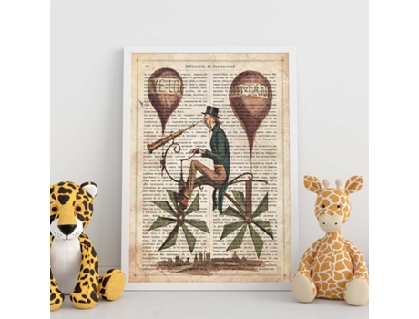 Poster De Hombre En Bici De Globos. Láminas De Bicicletas Definiciones.