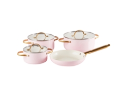 Conjunto De 7 Ollas Elite Pro Rosa Pastel Beliani