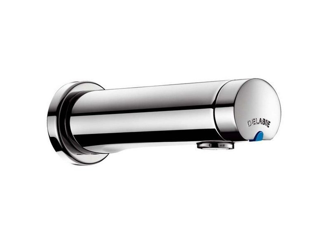 Temposoft 2 Grifo de pared con cierre automático para fregadero gris Un orificio Ahorro de agua Cromo DELABIE