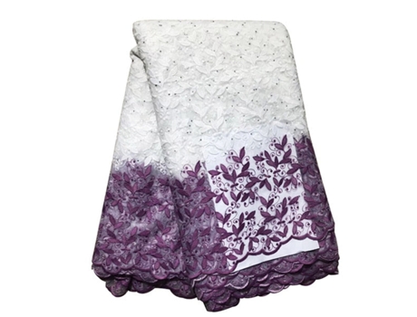 Vestido De Tela De Encaje Neto (Púrpura Claro - 5 Yardas - 130 Cm)