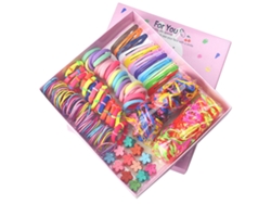 Conjunto De Accesorios Para Cabello Niña Cuerdas Elásticas Y Horquillas Metálicas En Caja Regalo