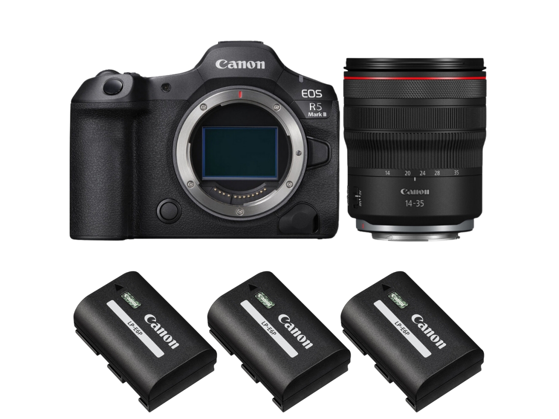 Canon Eos R5 Mark Ii + Rf 14-35mm F/4 L Is Usm + 3 Canon Lp-e6p + Ebook “20 Consejos Para Fotos Que Impactan”