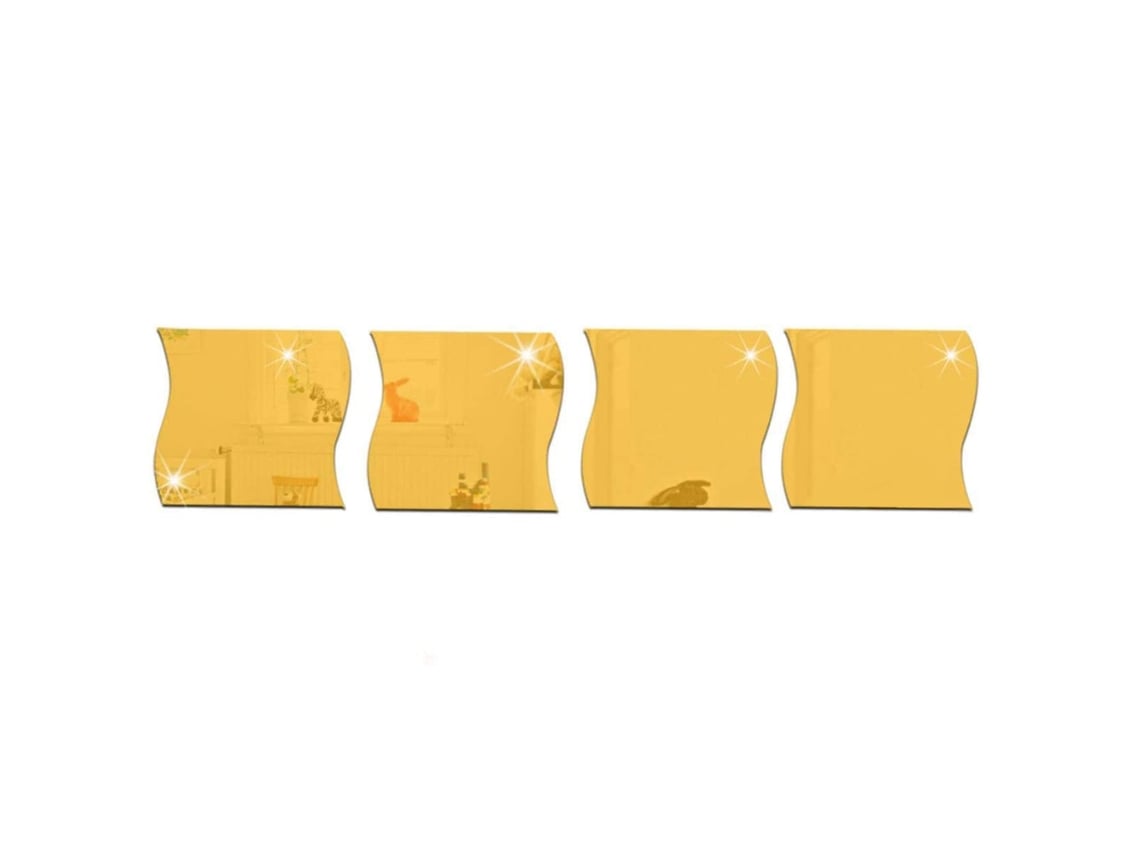 2026-stickers De Onda Estéreo De Acrílico Para Decoración De Habitación Infantil Y Dormitorio (oro M)