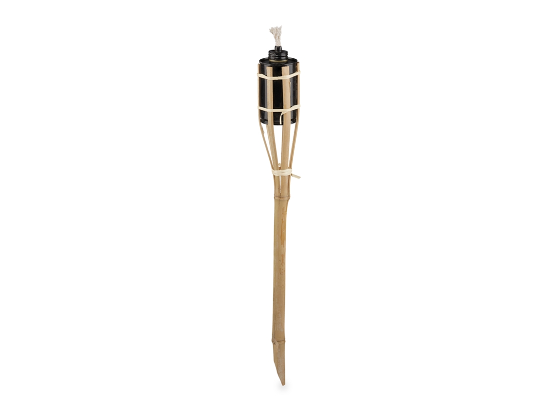 Lanternas De Jardim Relaxdays, 10 Unidades, Em Bambu, Fackels A Óleo Para Exterior, Com Pavio Suplente, Altura: 50 Cm.