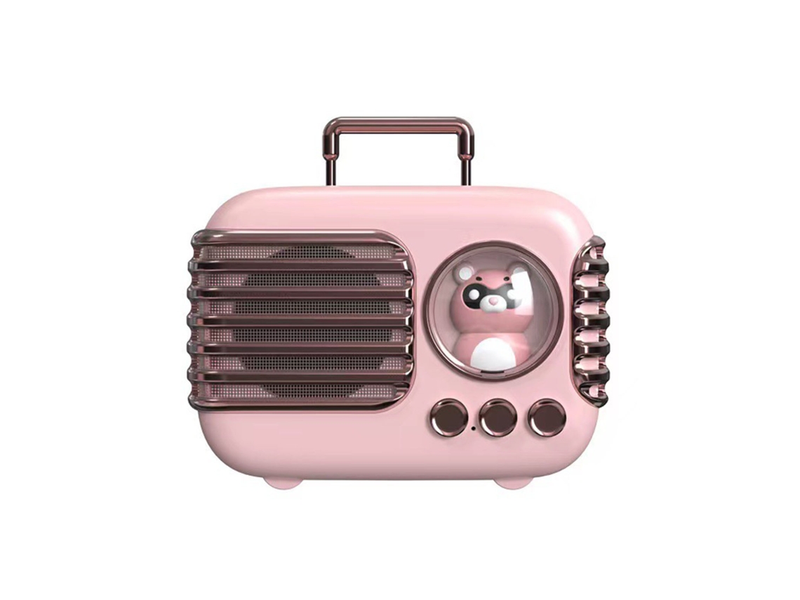 2026-altavoz Bluetooth Mini Retro Cute Maleta Pequeño Creativo Vintage Lovely Rosa