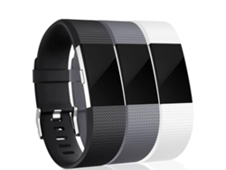 Correa INF Wbf-001-3pack(bgw) para Fitbit by Google Charge 2 (3 Unidades - Silicona - Negro/Gris/Blanco)