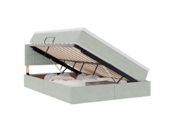 Maison Exclusive - Cama Con Almacenamiento Gris Claro 140 X 200 Cm Terciopelo