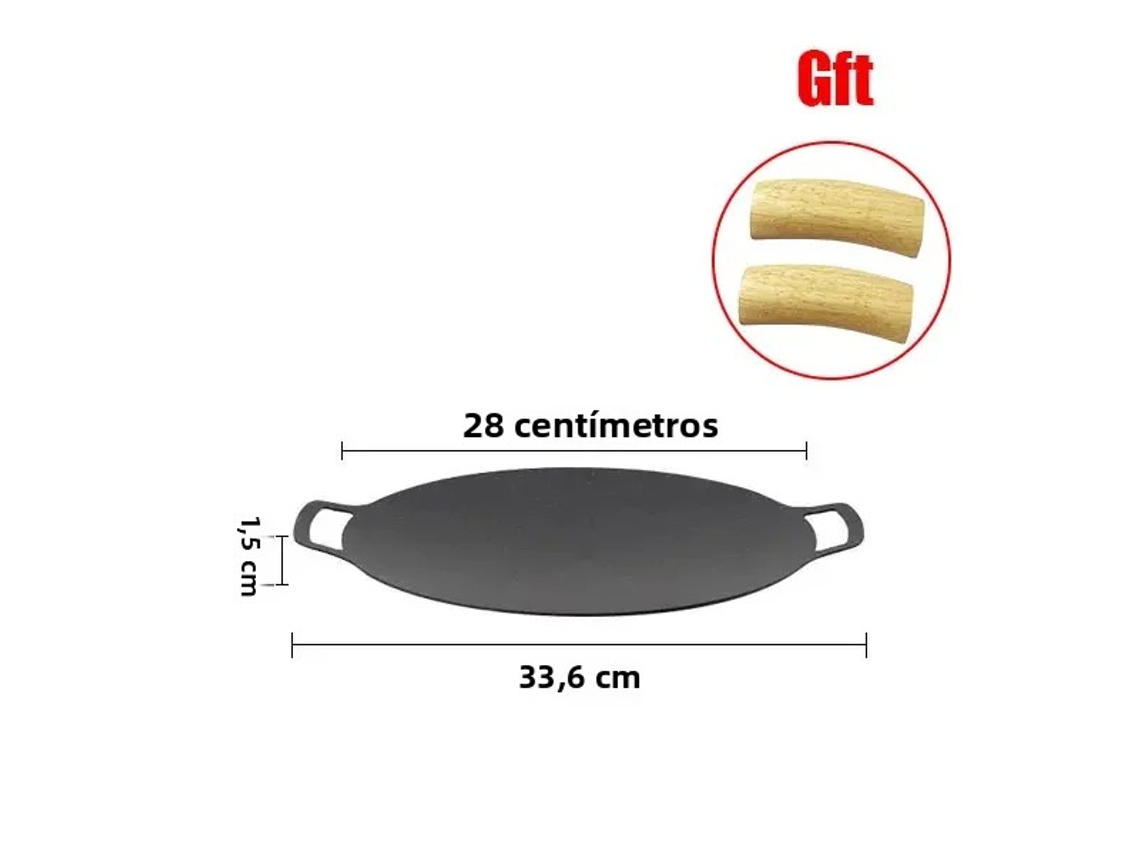 (28cm) Sartén Antiadherente Multifuncional Para Parrilla, Redonda, Adecuada Para Cocinar Y Hornear Al Aire Libre Y En Casa.