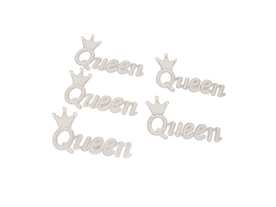 5 Parches Bordados Con Diamantes De Imitación En Forma De Corona De Reina, Para Decoración De Ropa Diy.