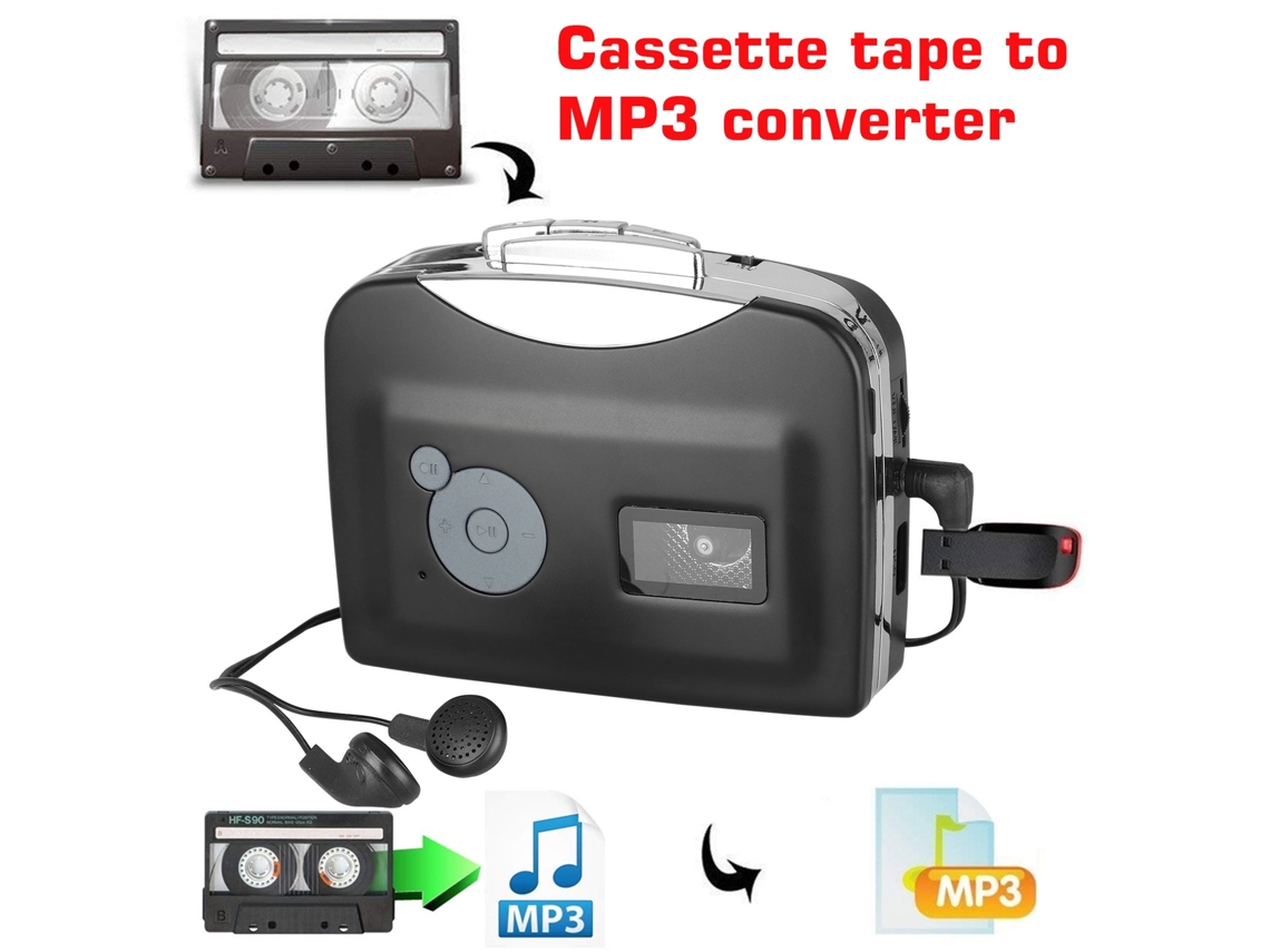 Convertidor de casete a MP3, diseño portátil para fácil transporte y uso práctico con conector auxiliar estándar de 3,5 mm, casete con calidad de sonido de primera clase.