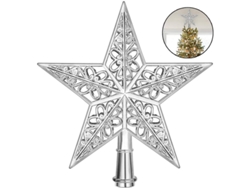 Estrella Para La Cima Del Árbol De Navidad Con Recorte De Purpurina En Plástico