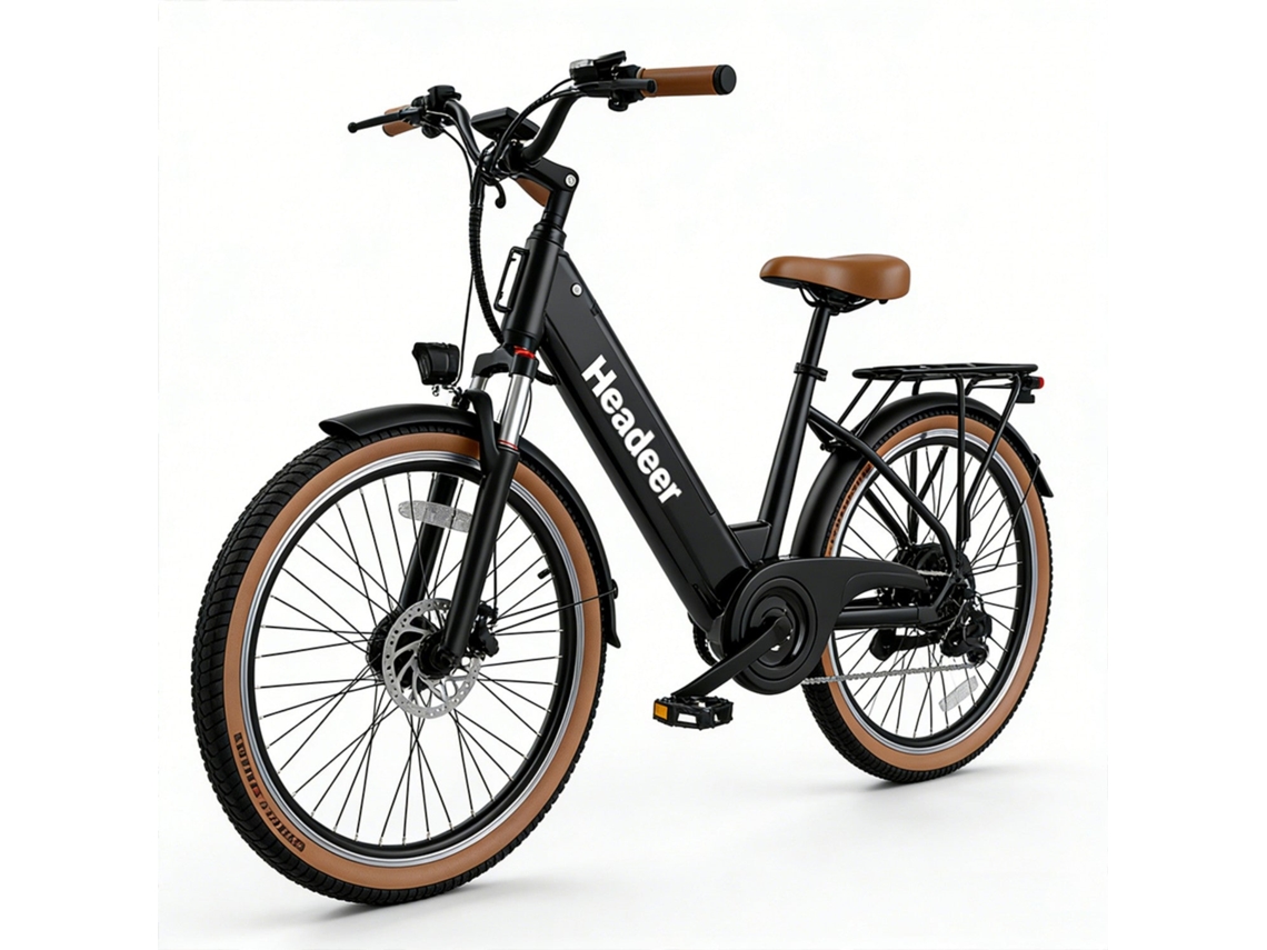 Bicicleta Eléctrica Headeer Bd26195 - Motor 350w Batería 48v11.5ah 26" Frenos De Disco - Negro