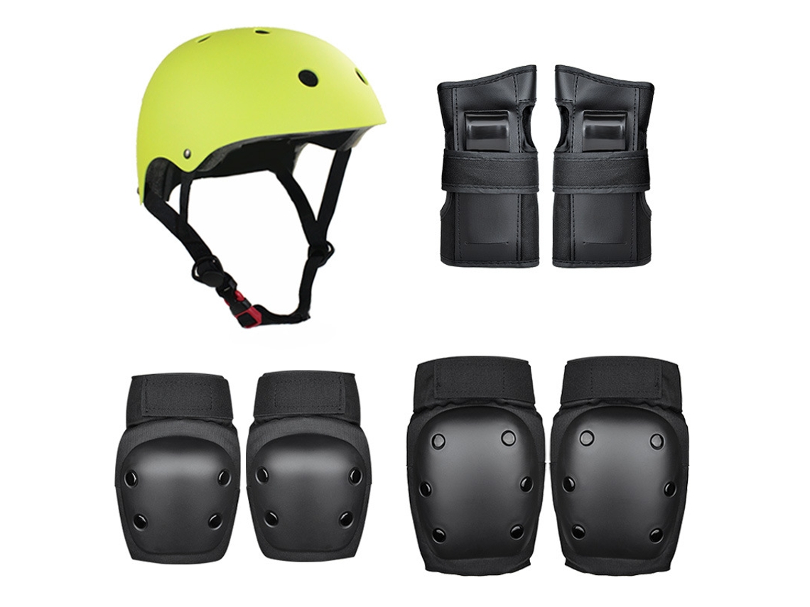 Juego de protección para casco de esquí Balance Bike para adultos y niños YUYSAN Verde Negro (L-59-80kg)
