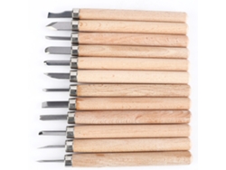 Juego de 12 herramientas de acero de alto carbono para tallar madera