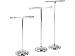 Soporte Exhibición Pendientes Metal Plateado Forma Juego 3 Soportes Desmontables Organizador Joyas Compacto