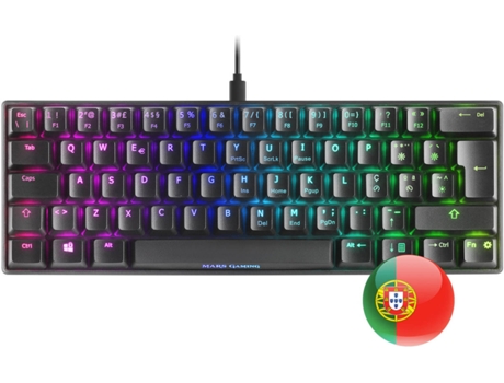 Teclado Gaming MARS MKMINIBPT (Mecánico - Portugués - Azul)