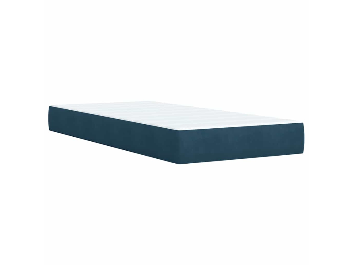 Maison Exclusive - Cama Box Spring Con Colchón Terciopelo Azul Oscuro 80x200 Cm