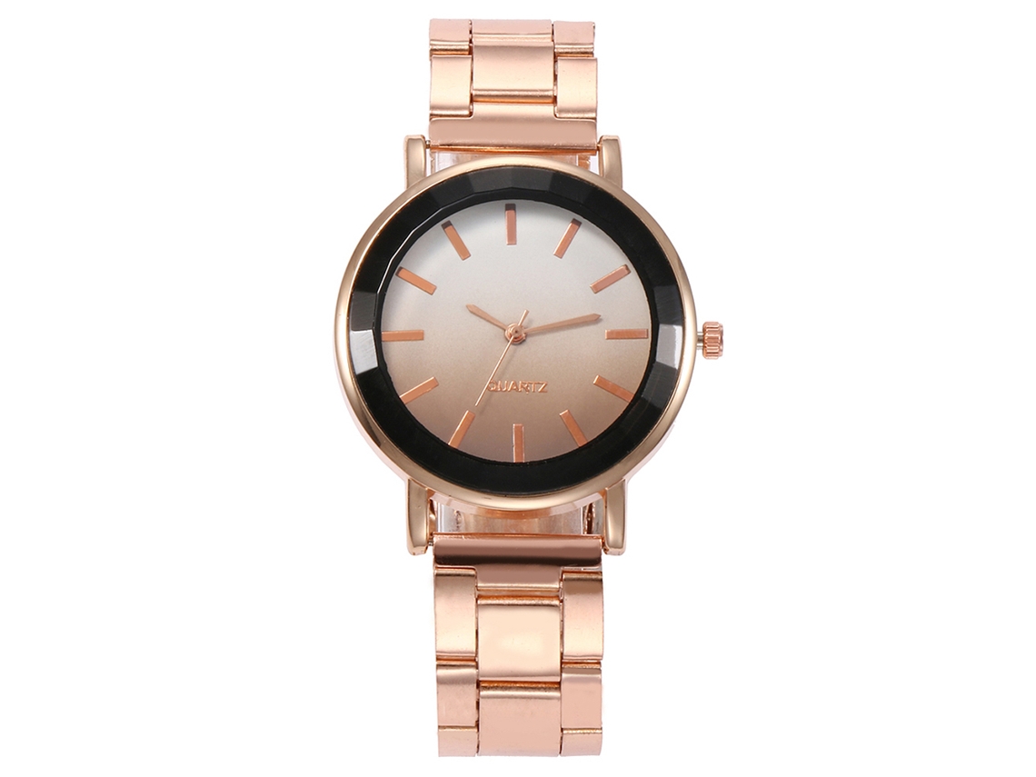 Reloj De Pulsera Informal Para Mujer Vansvar Con Esfera Degradada, Cuarzo Marrón Y Aleación.