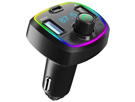 Coche Bluetooth 5.0 Transmisor FM Reproductor de MP3 Receptor de audio PD 18W QC3.0 USB Carga rápida Manos libres Car Kit Modulador FM (Negro) ENZONS