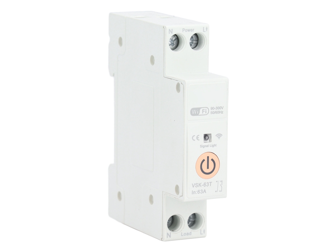 Disjuntor Inteligente Wifi 1p 63a Controle Remoto Por Voz Temporizador Ciclo Tuya 90v-300v