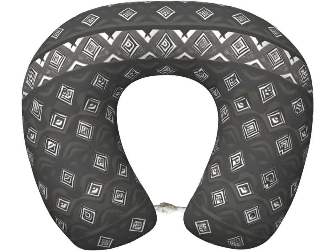 Almohada Viaje Gris Diseño Espuma Viscoelástica Poliéster Confort. Soporte Relajación, Fácil