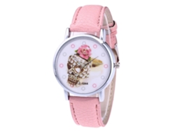 Reloj De Pulsera Lvpai P802 Para Mujer En Piel Sintética Con Orejas De Gato Y Esfera Redonda.