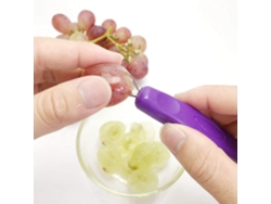 Pelador de uvas, mini utensilio de cocina portátil para pelar uvas con mango ergonómico y acero inoxidable, morado.