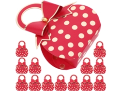 Caixas De Doces Para Conjunto De 50 Unidades Em Papel Vermelho, Com Laço Feito À Mão.