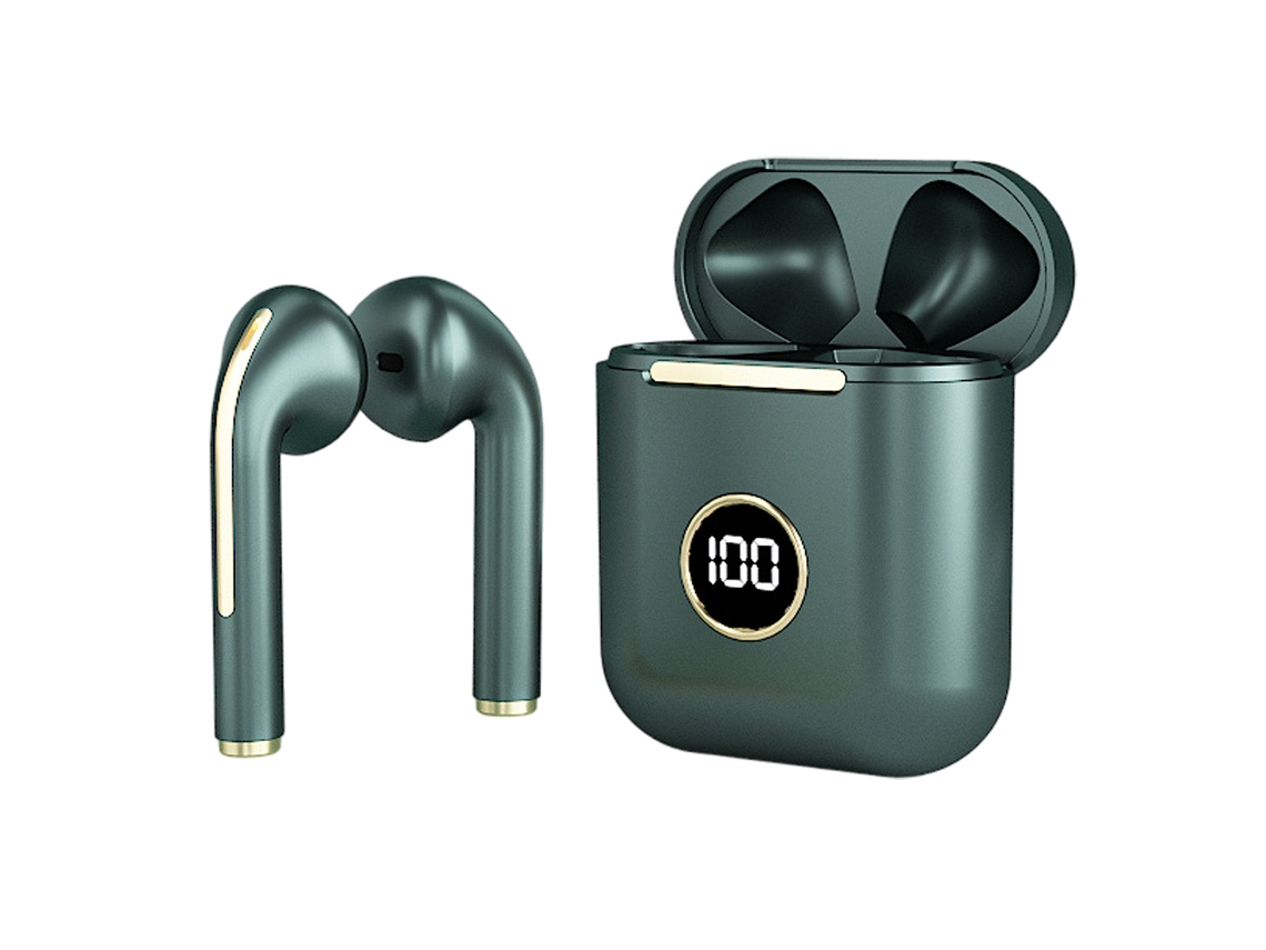 Auriculares estéreo inalámbricos Mdug con Bluetooth 5.3 y 4 micrófonos.