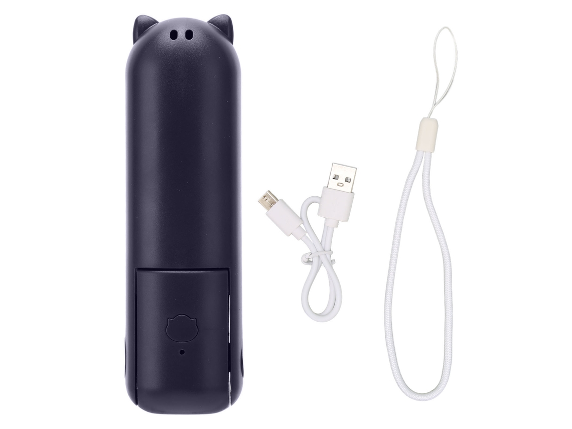 Mini Ventilador Portátil Recargable Por Usb, Batería De 4-5 Horas, 3 Velocidades, Azul Oscuro.