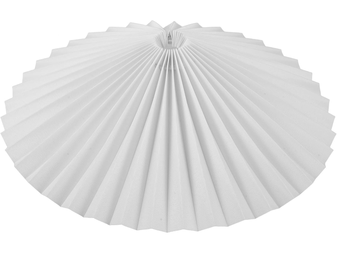 Paraguas Giratorio Plisado De 31 X 16 Cm, Tela Blanca, Ideal Para Lámpara De Mesa, Dormitorio O Sala De Estar.