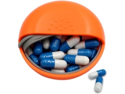 Bonita Cajita De Medicamentos Con Cierre Para Uso Diario (naranja, 1)