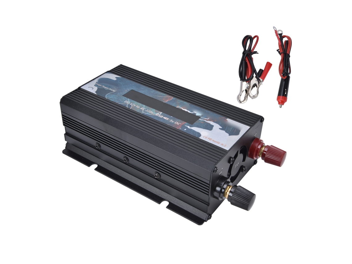2026-inversor De Energía Inteligente 300w Con Pantalla De Aleación De Aluminio Dc12v A Ac220v