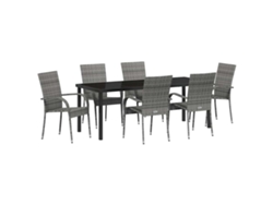 Maison Exclusive - Conjunto De Comedor De Jardín 7 Pcs Gris
