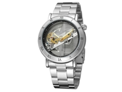 Reloj Mecánico Automático Para Hombre Forsining Con Esfera Redonda Y Diseño Personalizado Plateado