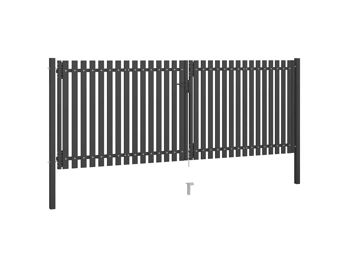 Maison Exclusive - Puerta De Jardín De Acero 400 X 125 Cm Antracita