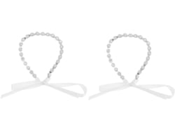 Diadema De Novia Elegante De 2 Piezas Con Corona Y Cristales, Con Lazo.