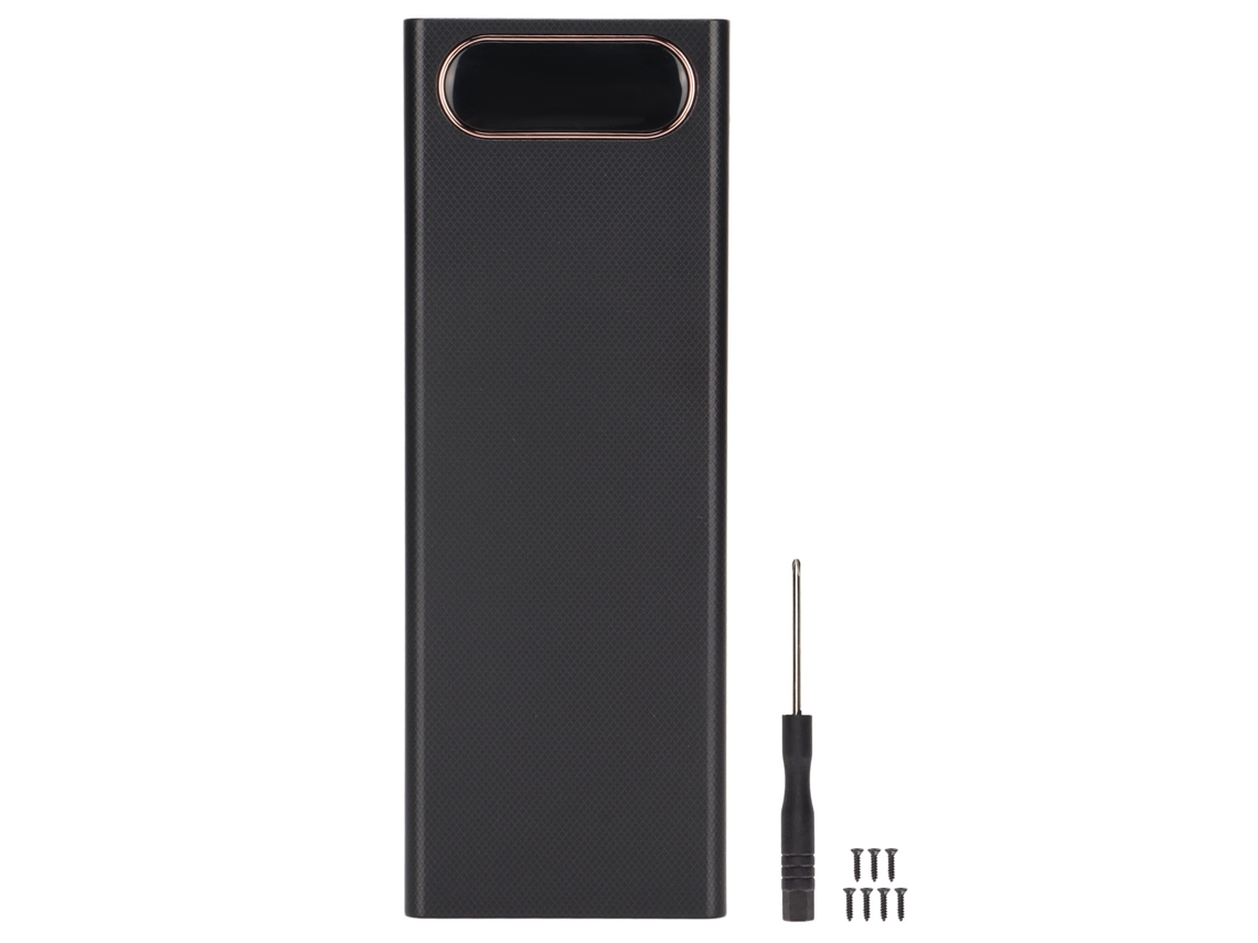 Kit De Batería Externa Diy De 22,5 W Sin Soldadura Con Pantalla Lcd Para 10 Baterías 18650 - Negro