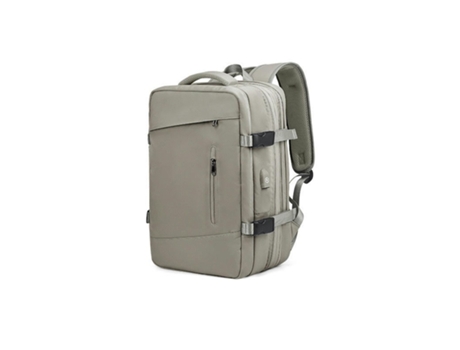 Mochila de viaje extra grande para computadora portátil, mochilas de negocios resistentes al agua con puerto de carga USB-2318 # Gris Marrón