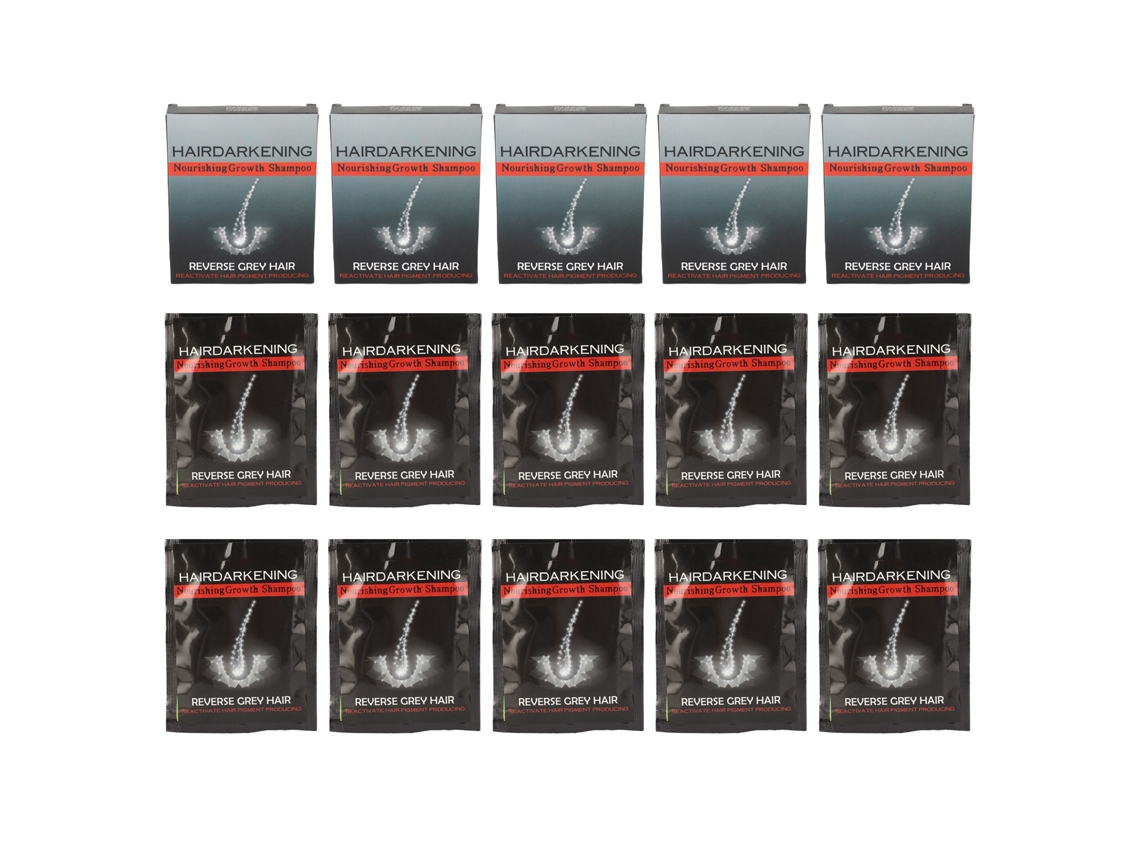 Champú Tinte Capilar Con Ingredientes Herbales 10pcs Para Cubrir Canas Eliminar Caspa Y Crecimiento Capilar
