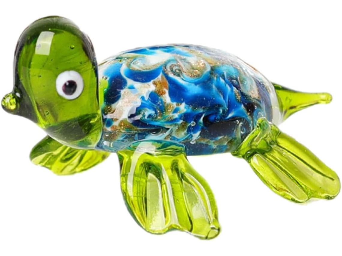 Figura Tortuga Verde Miniatura Cristal Decoración Hecha Oficina Hogar Escultura Delicada Ligera Jardín Regalo