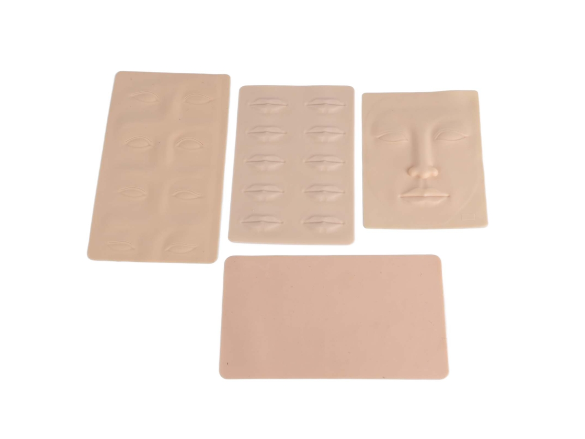 4 Piezas De Piel Sintética Gruesa De Silicona Para Practicar Tatuajes En Labios, Cejas Y Rostro.
