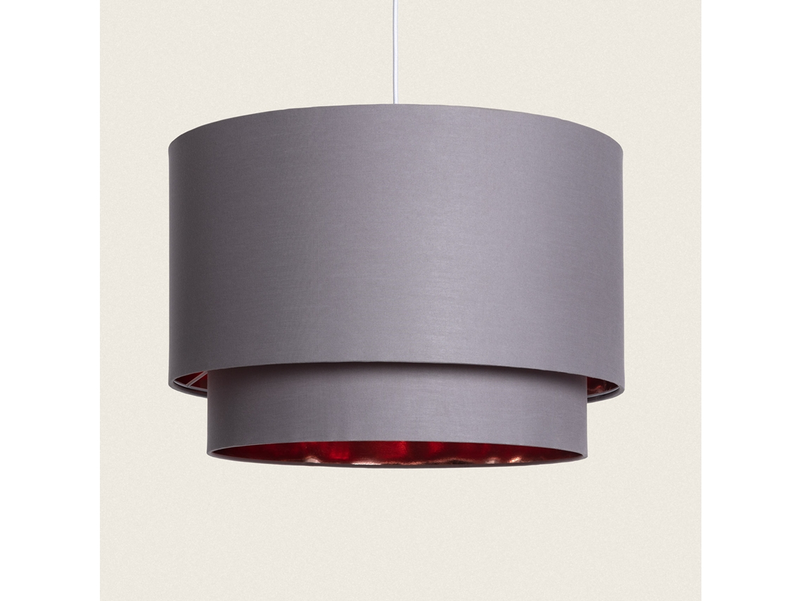 LEDKIA Lámpara Colgante Tela Bello Duo Reflejo Gris