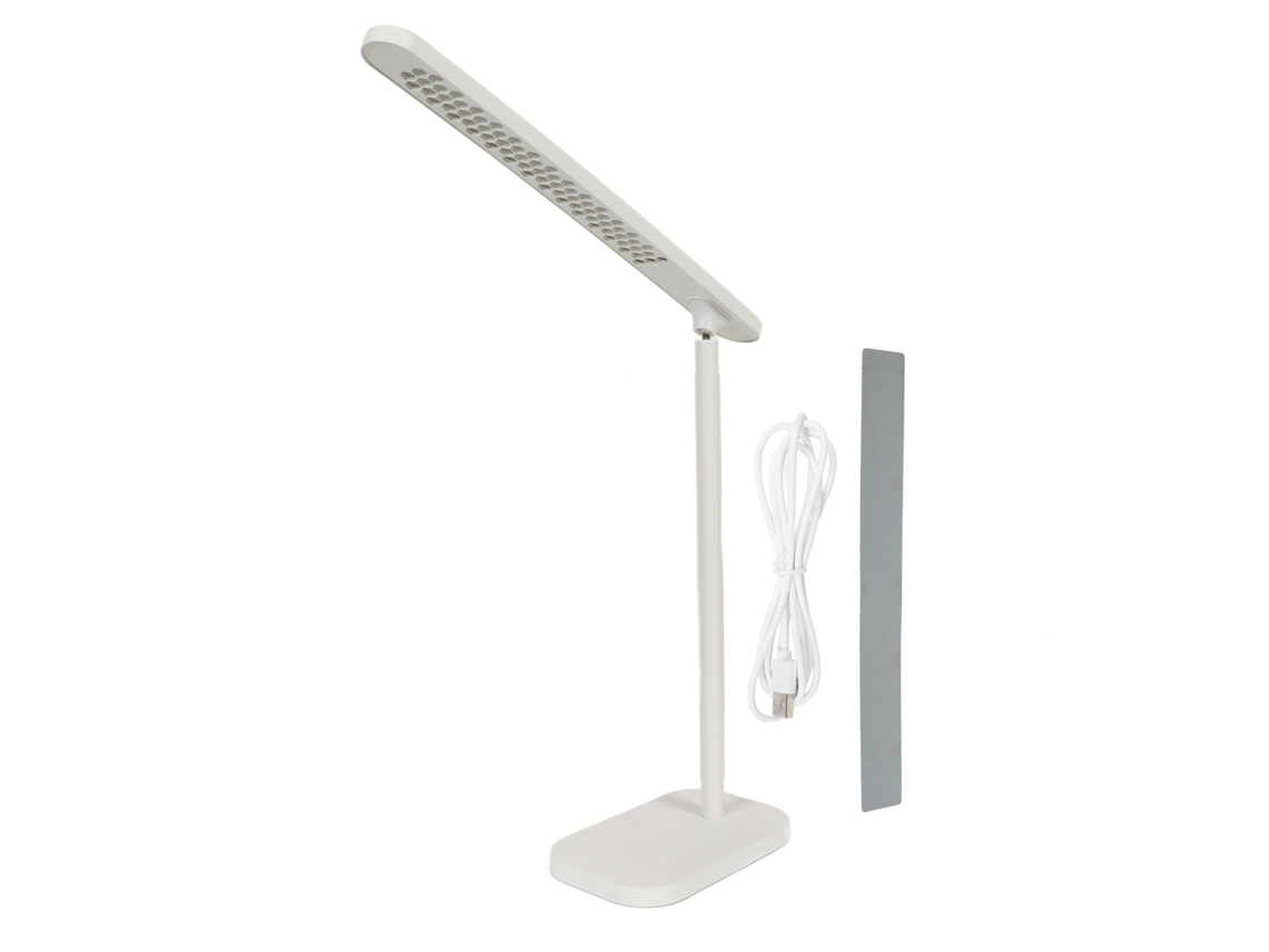 Luz adhesiva blanca con 3 modos de control táctil, regulable, recargable por USB, para iluminación debajo de gabinetes, estudio y trabajo.