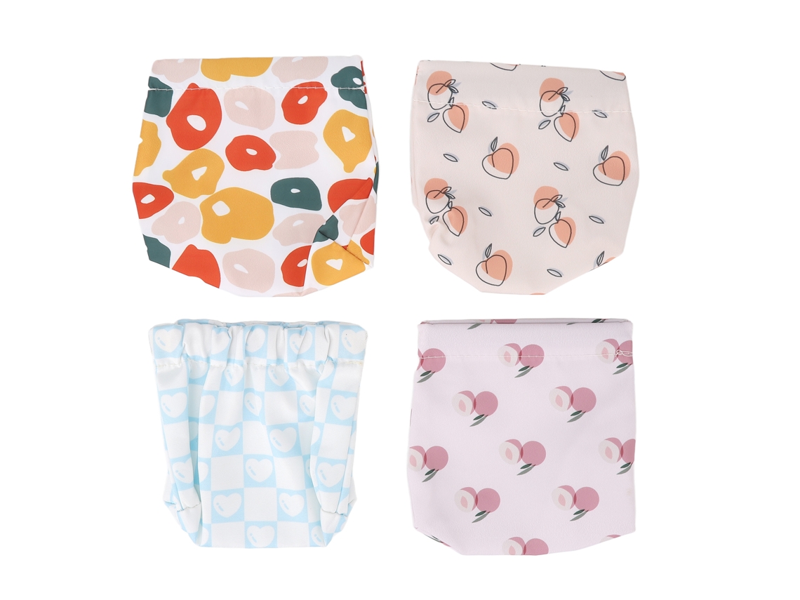 4 Bolsas De Oxford Para Armazenamento De Batons Com Estampa Floral - Pequenas E Práticas Para Cosméticos