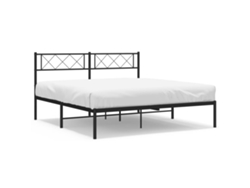 Marco de Cama con Cabecero Metal Negro (135x190cm)