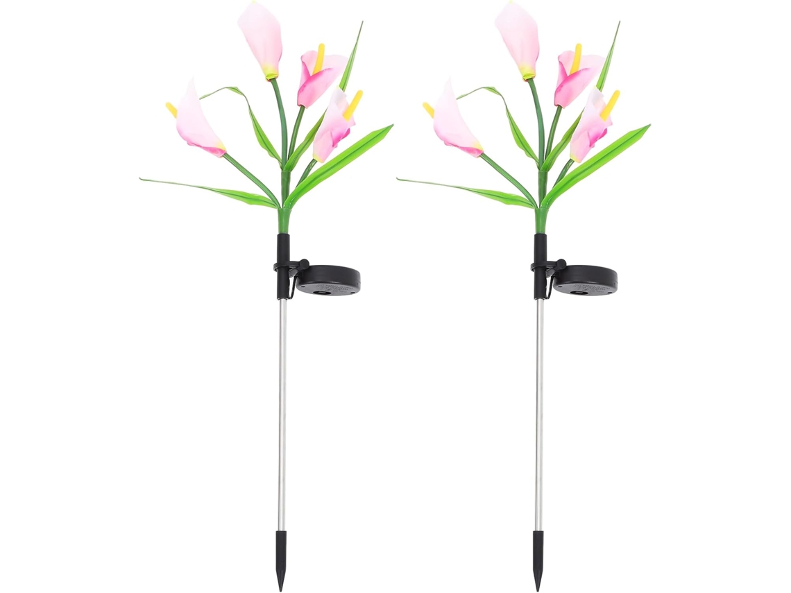 2 Luces Solares Decorativas Impermeables Con Forma De Flor Para Jardín, Ideales Para Paisajismo.