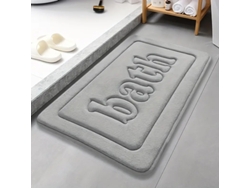 (gris) Alfombra De Baño De Franela Antideslizante Y Absorbente De 1,2 Cm, Felpudo Decorativo