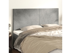 Cabeceros 4 Unidades De Terciopelo Gris Claro 90x5x78/88 Cm